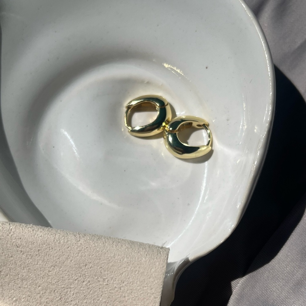 Gold Plated Drop Huggie Hoops